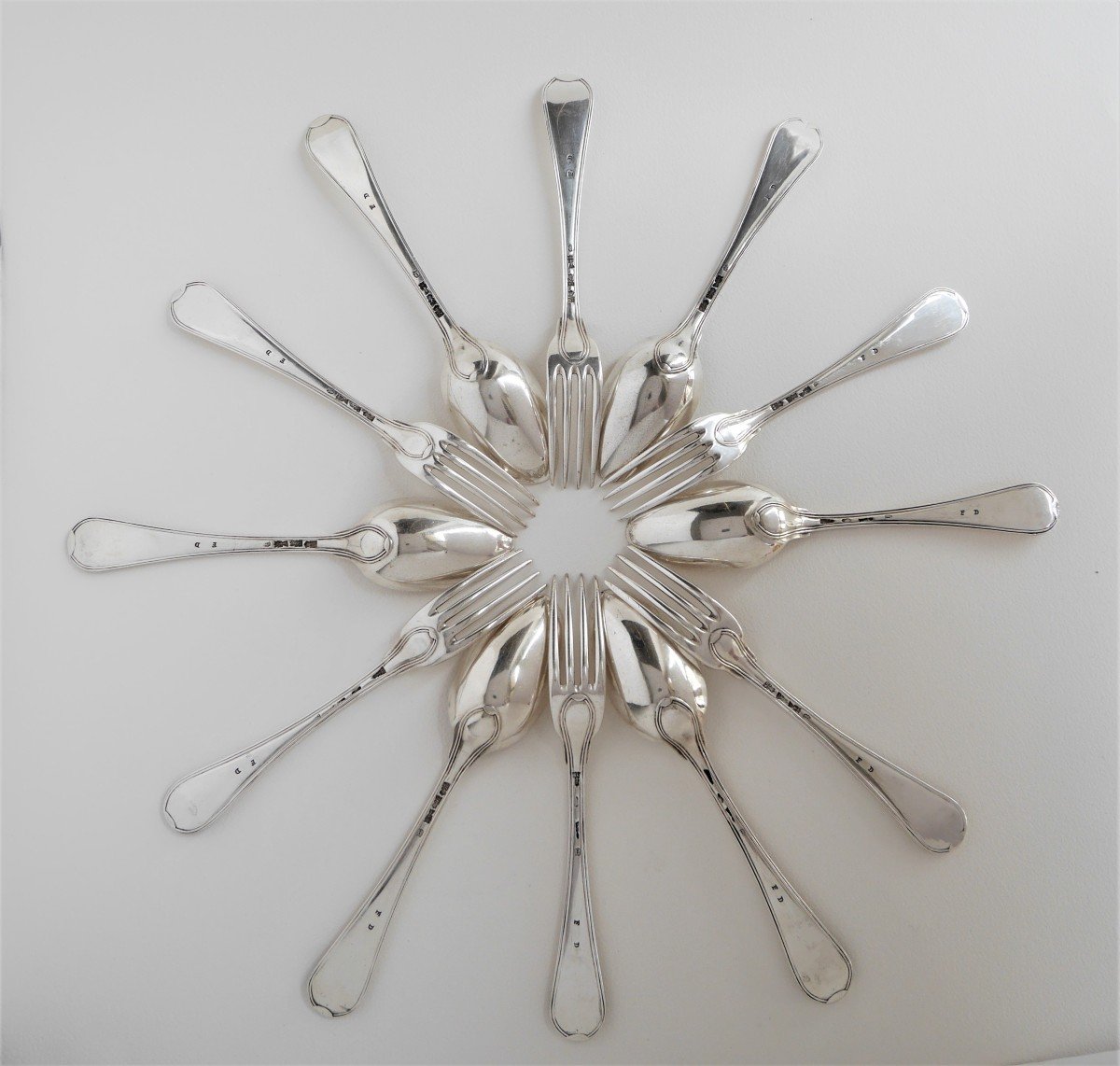 Ensemble de six couverts en argent, Paul-David Bazille, Montpellier, 1774-1775