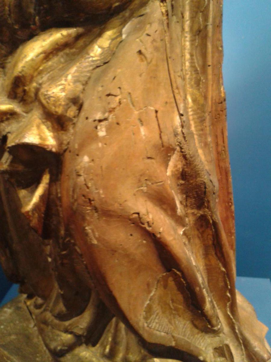 Gilded Wood Statue, St. Mary Magdalena, Provence, XVIIth Century-photo-1