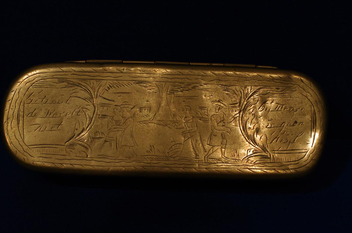 Snuffbox Brass, Netherlands, Eighteenth Century-photo-4