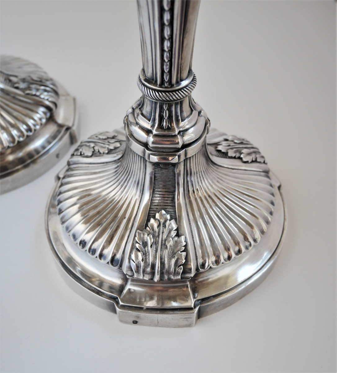 Pair Of Silver Candlesticks In The "greek Style" By Antoine Dutry, Paris, 1778-1779-photo-4