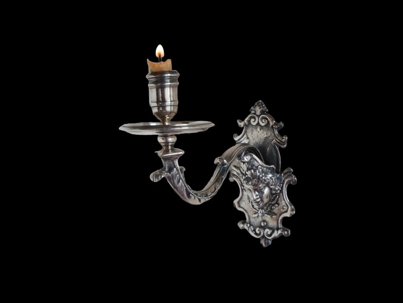 Pair Of Silver-plated Wall Lights Or Sconces, Early 18th Century-photo-6