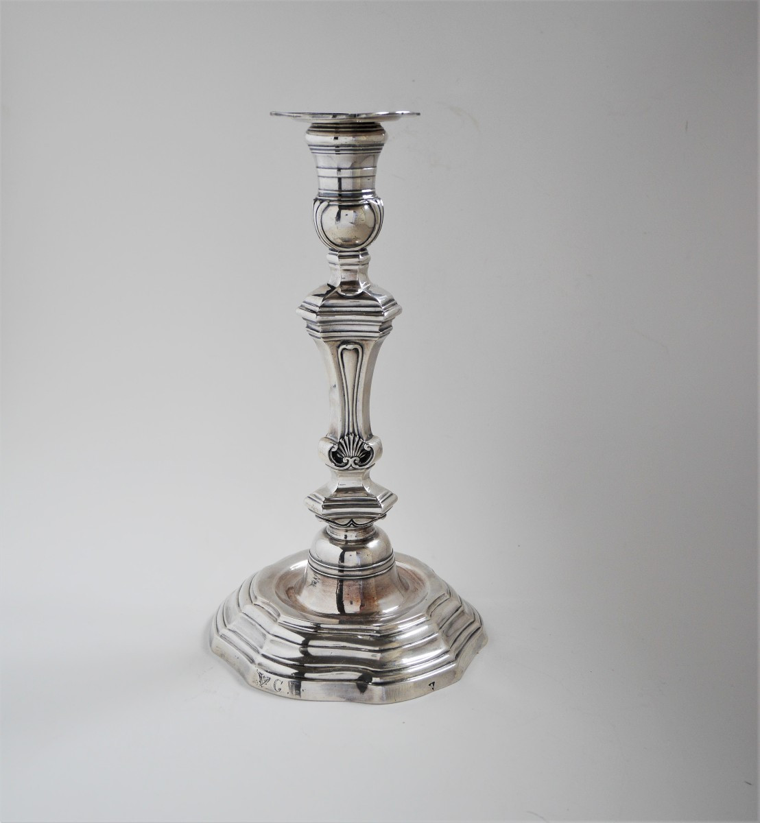Pair Of Silver Candlesticks By Jean-baptiste Chaslon, La Rochelle (france), 1764-photo-2
