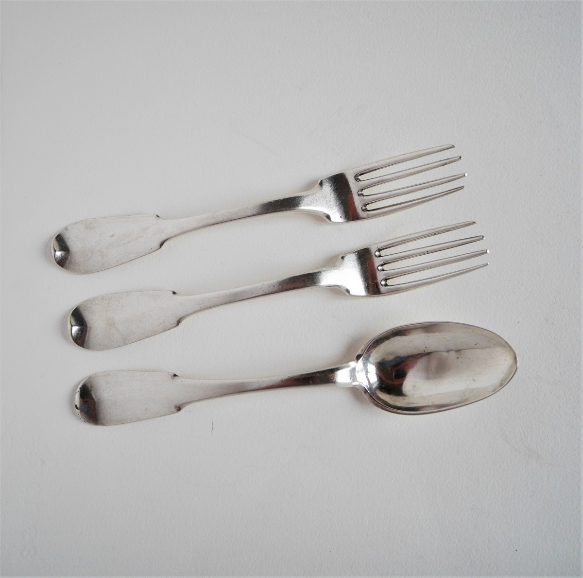 Ensemble fourchettes et cuillère (couvert) en argent par Joseph Dulaurier, Pau, 1778-1785-photo-2