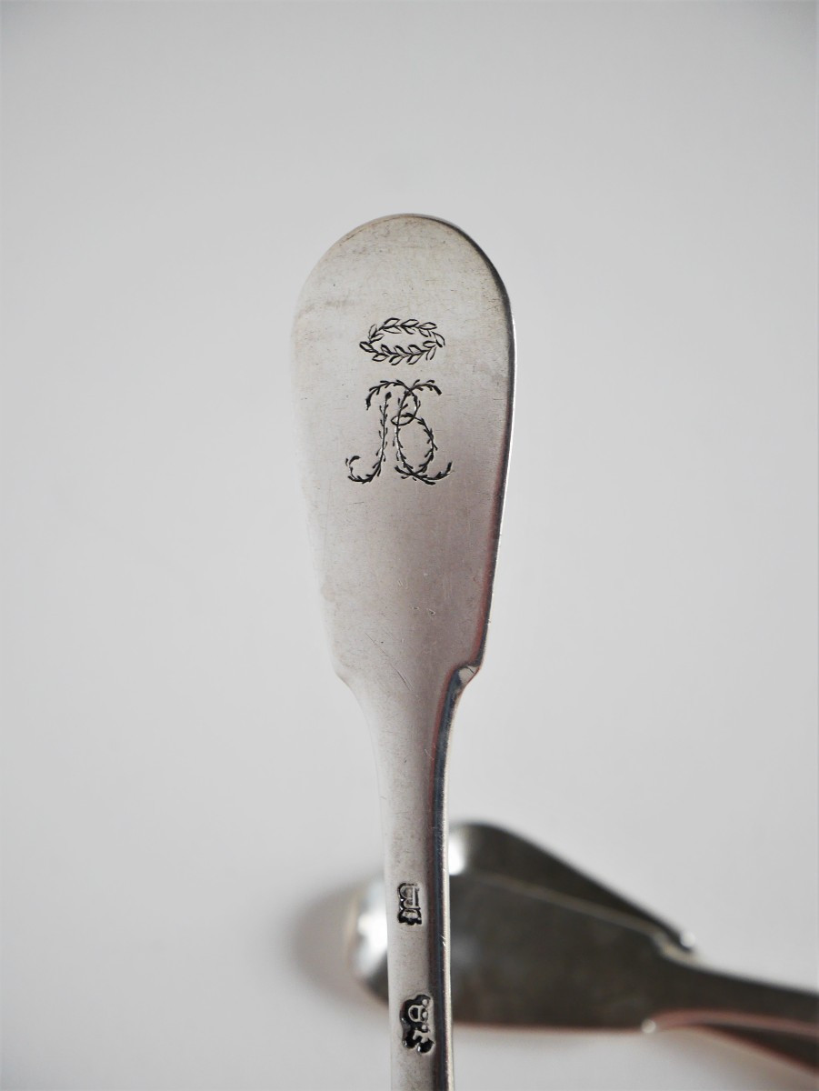 Ensemble fourchettes et cuillère (couvert) en argent par Joseph Dulaurier, Pau, 1778-1785-photo-1