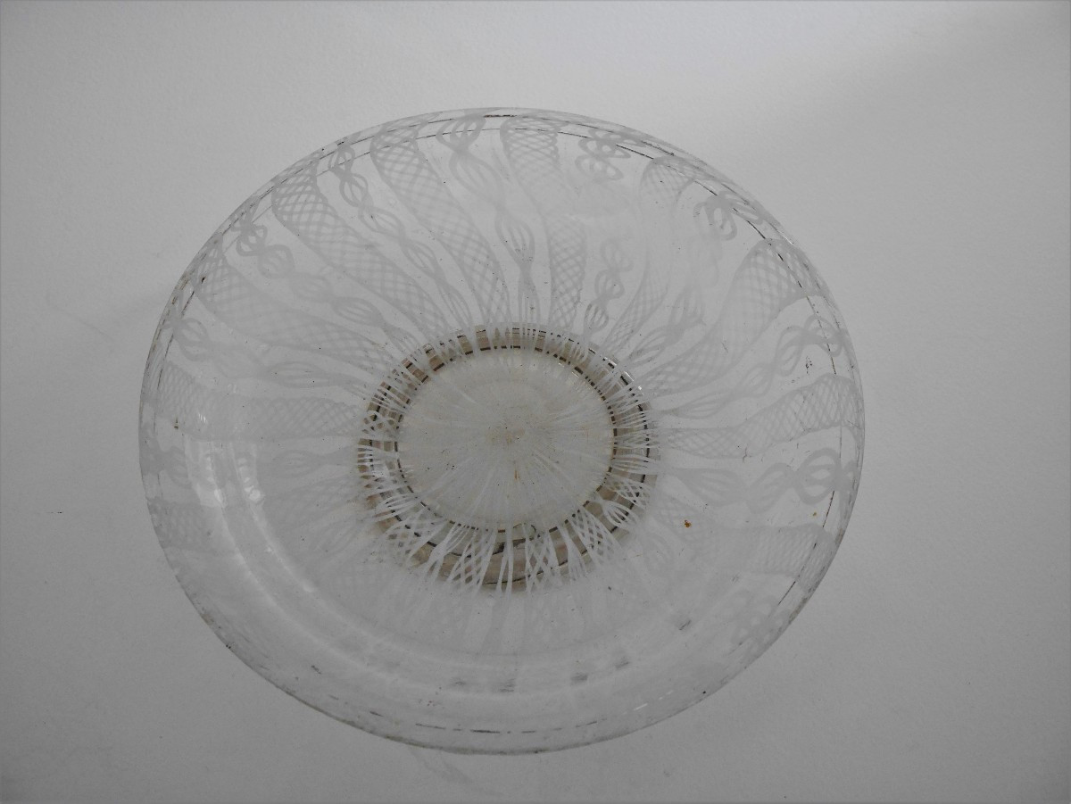 Small Filigree Glass Dish, France, Circa 1700-photo-4