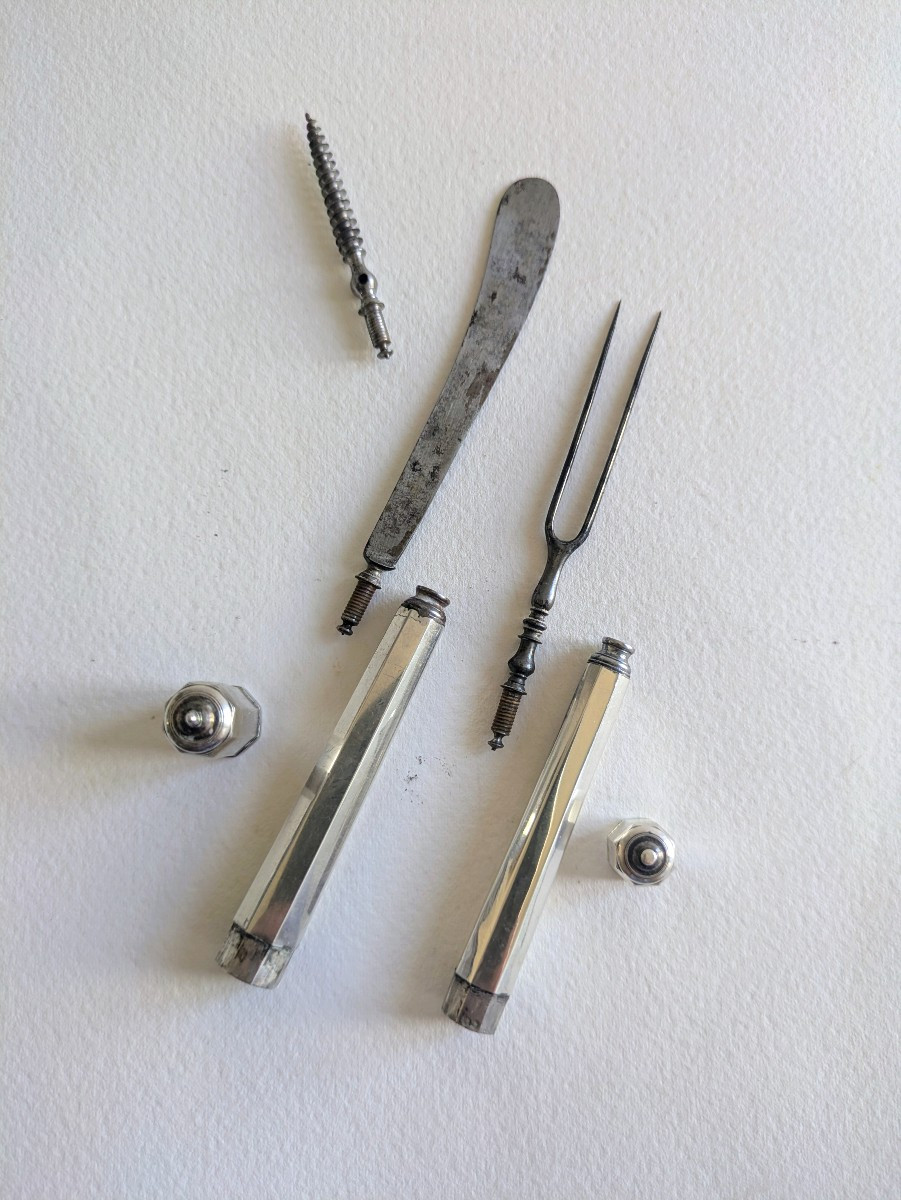 Silver And Steel Travel Cutlery, England, Circa 1690-photo-2