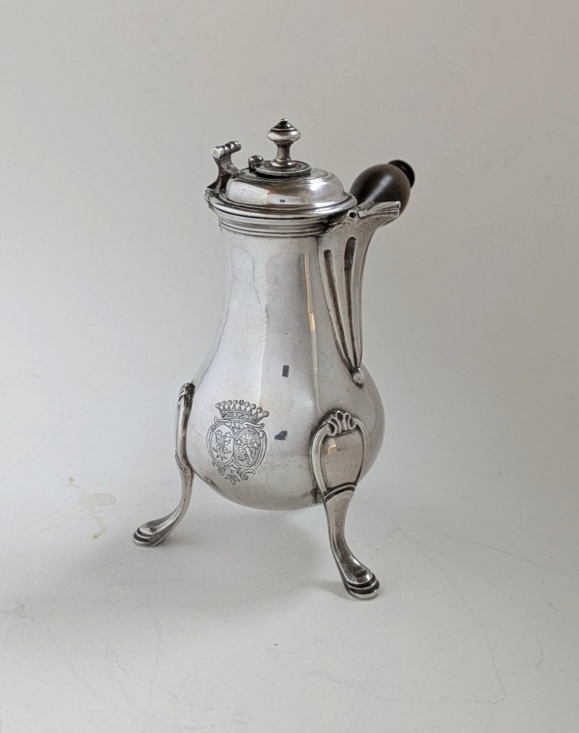 Chocolatière égoïste armoriée,  argent, par François Delapierre, Paris, 1781-1782-photo-3