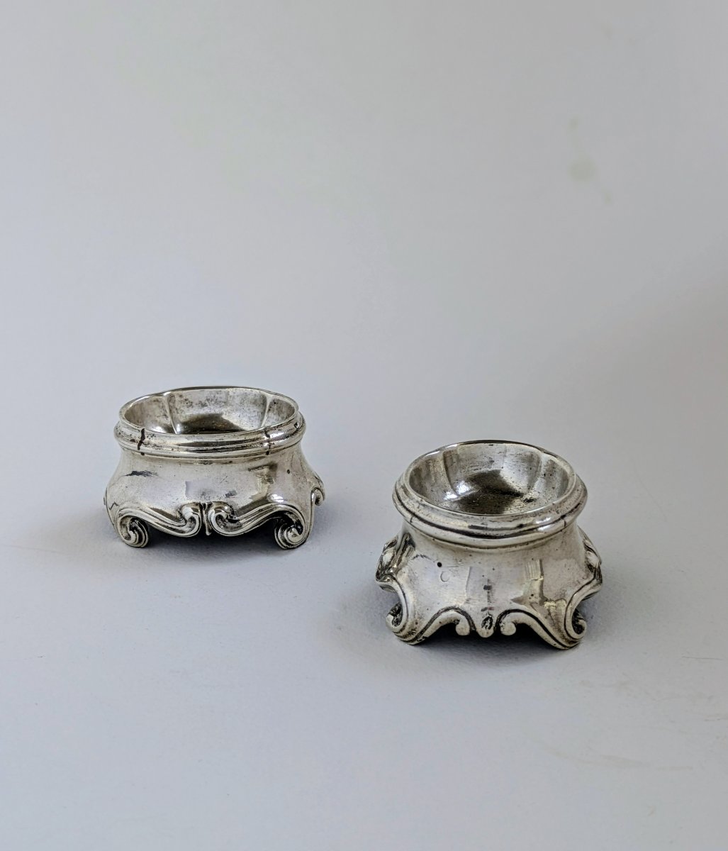 Narbonne  : paire de salières en argent par Jean-Louis Lespinier, 1751-1752-photo-2