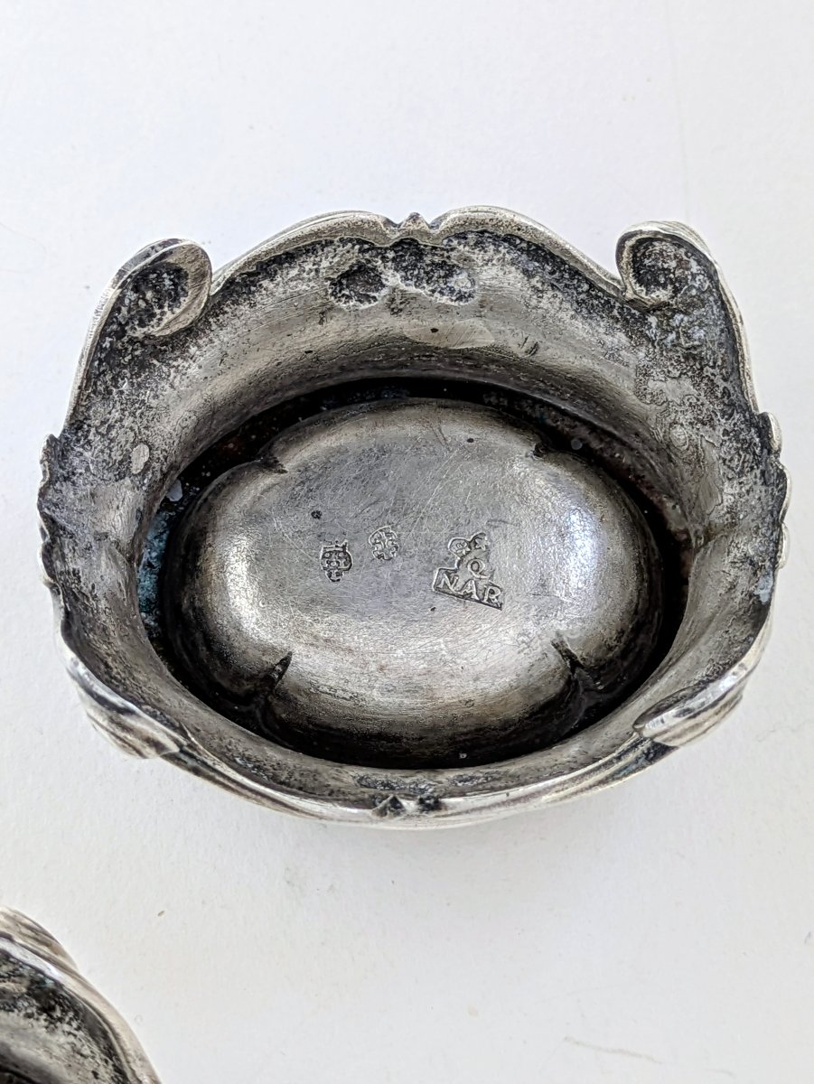 Narbonne  : paire de salières en argent par Jean-Louis Lespinier, 1751-1752-photo-2
