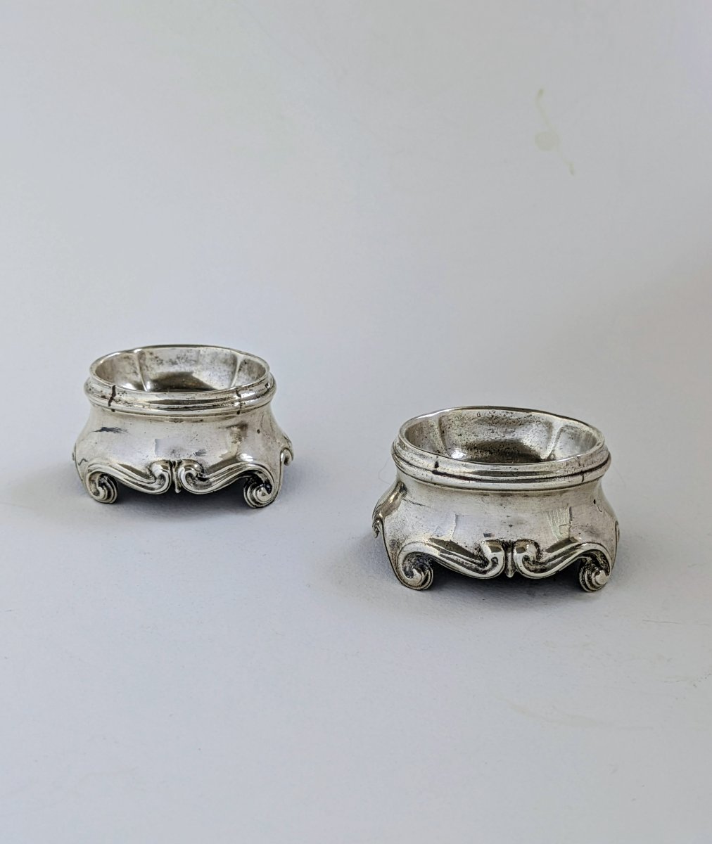 Narbonne  : paire de salières en argent par Jean-Louis Lespinier, 1751-1752