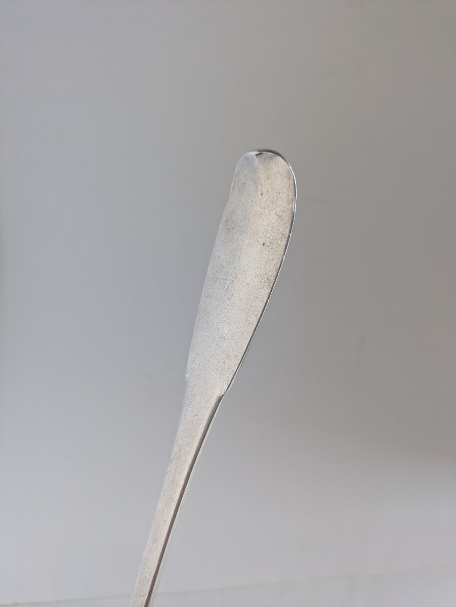 Albi : cuillère à ragoût armoriée en argent par Jean-Bernard Vieuseux, après 1758-photo-1