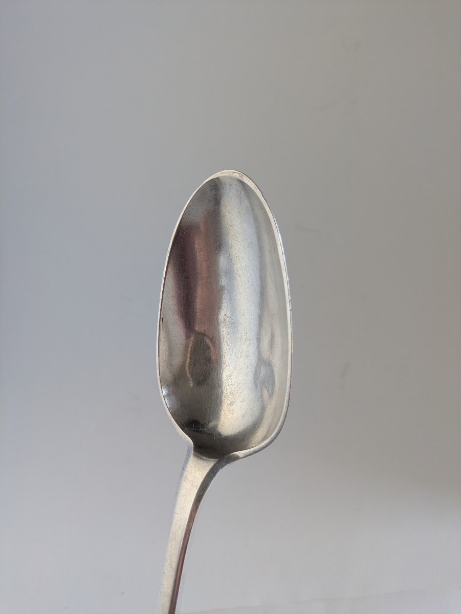 Albi : cuillère à ragoût armoriée en argent par Jean-Bernard Vieuseux, après 1758-photo-2