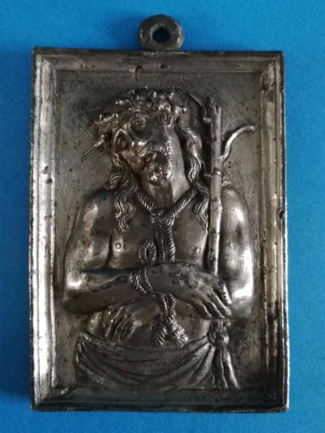 Plaque, Ecce Homo,tin, Spain, 17th Century