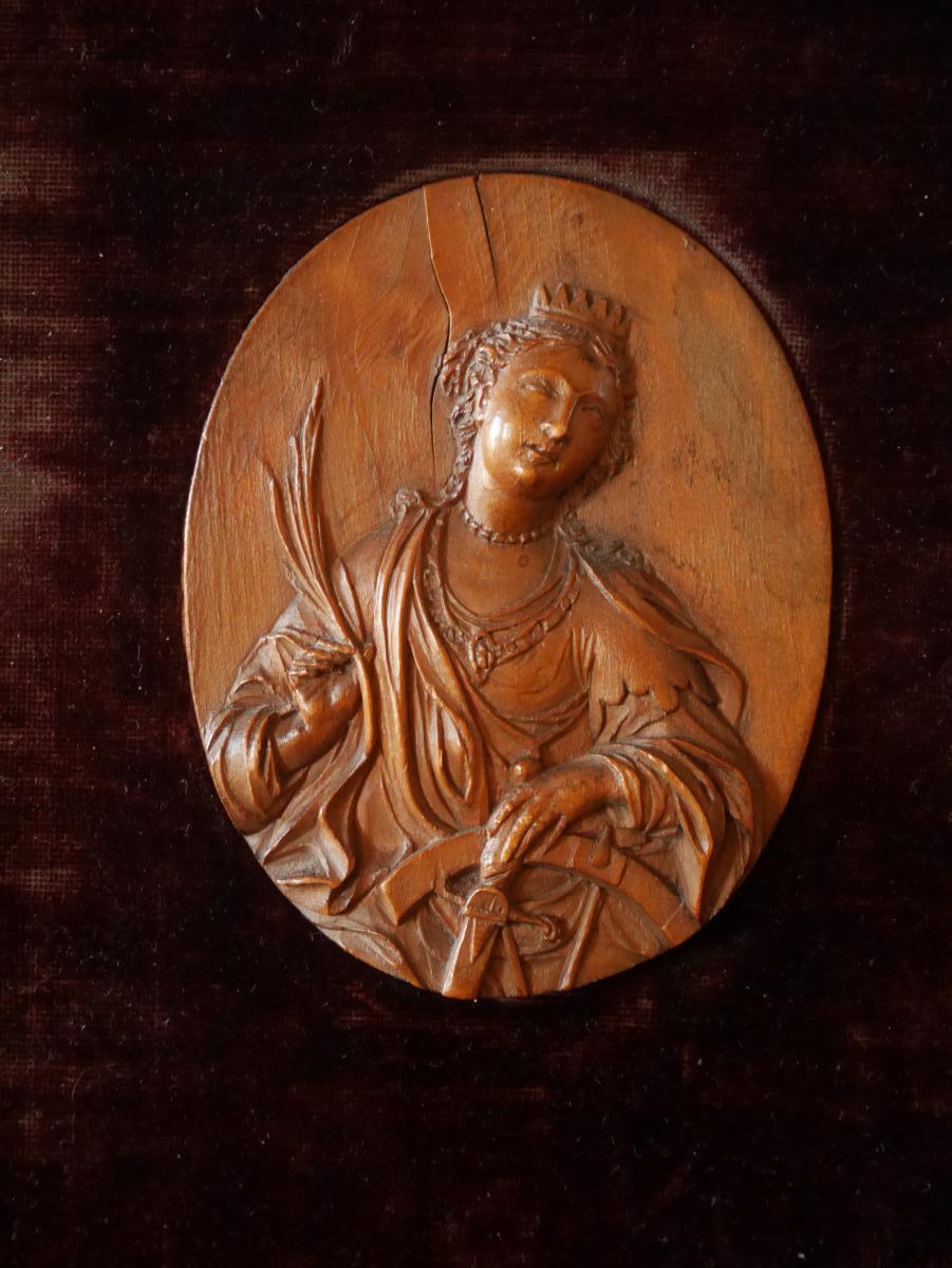 Medallion, Saint Catherine Of Alexandria, Flanders, XVIIth Century-photo-2
