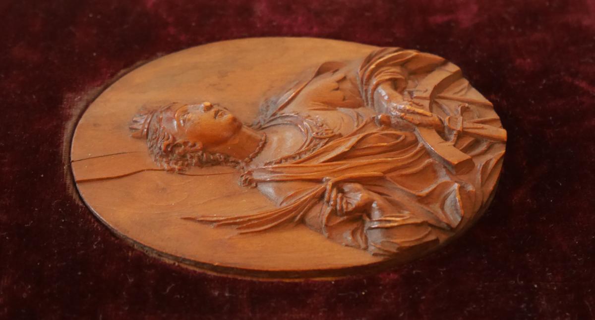 Medallion, Saint Catherine Of Alexandria, Flanders, XVIIth Century-photo-1