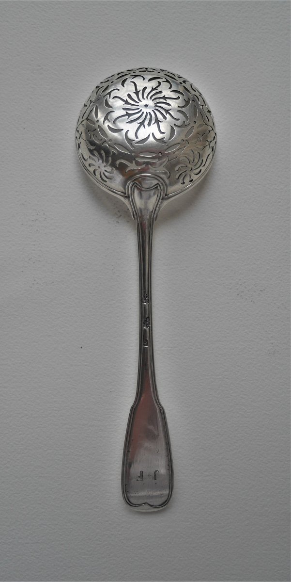 Sugar Spoon , Sterling Silver, Arles (france), 1765-photo-3