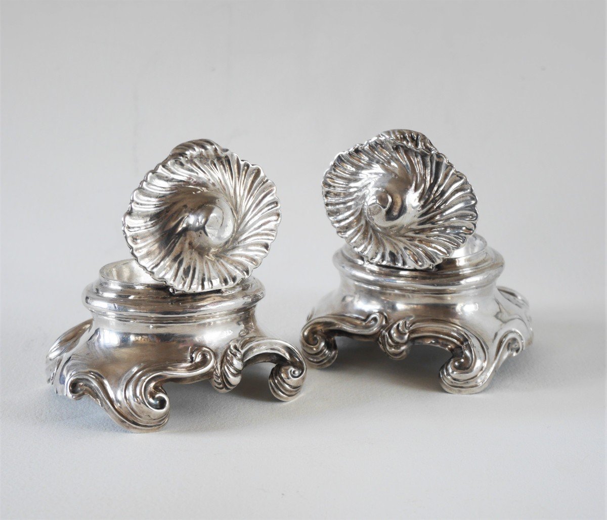 Pair Of Trencher Salt  , Sterling Silver, Guillaume Brunet, Arles, 1774-photo-1