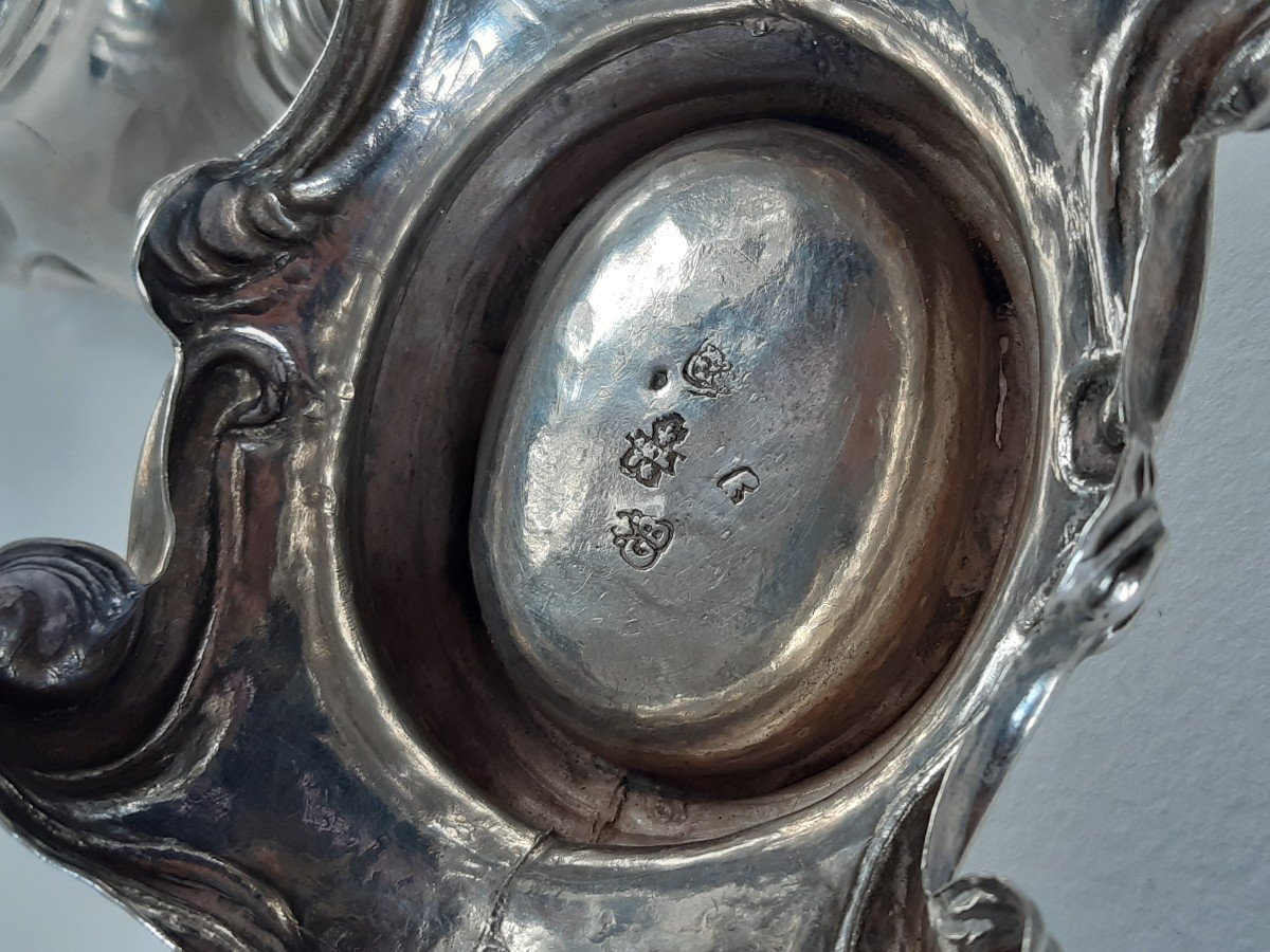 Pair Of Trencher Salt  , Sterling Silver, Guillaume Brunet, Arles, 1774-photo-4