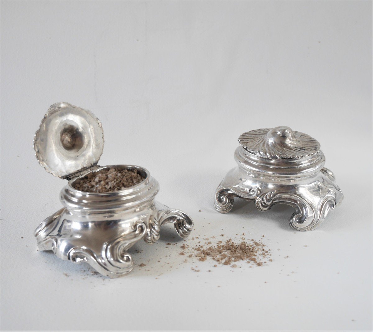 Pair Of Trencher Salt  , Sterling Silver, Guillaume Brunet, Arles, 1774-photo-7