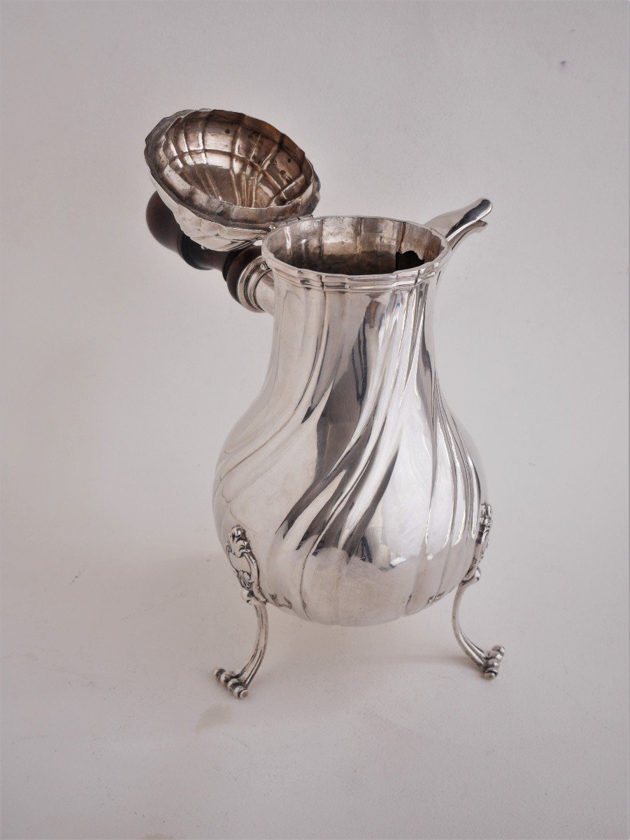 Cafetière En Argent, Aux Armes de Liot de Nortbecourt, Lille, 1775-photo-2