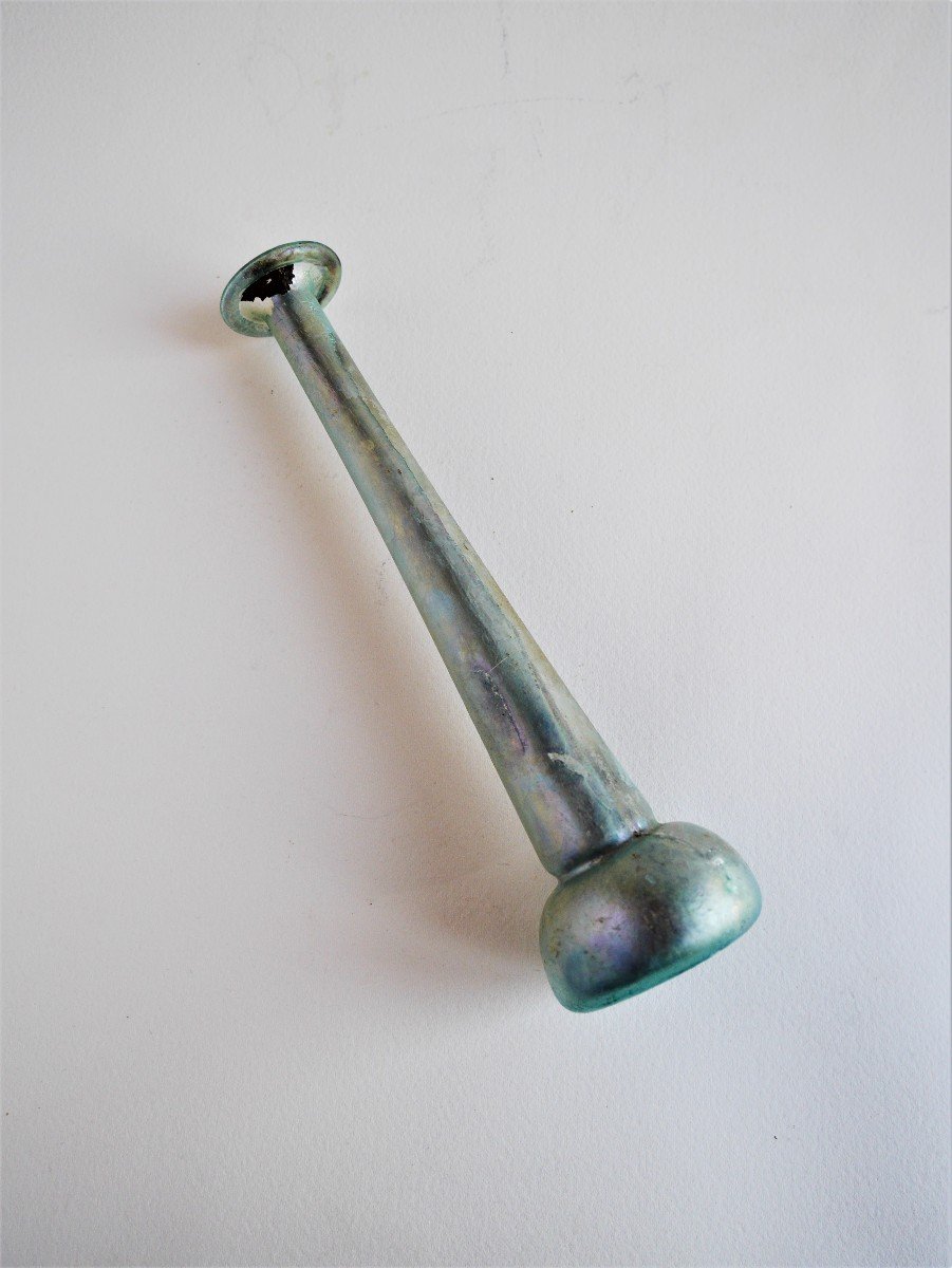 Balsamaire, verre d'époque romaine, II-IIIe siècle-photo-2
