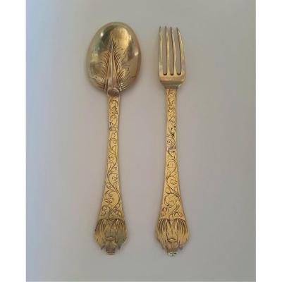 Cutlery In Vermeil, Northern Of France Or England, Around 1675