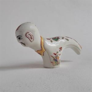 Cane Handle, Chantilly Porcelain, Circa 1730-1750