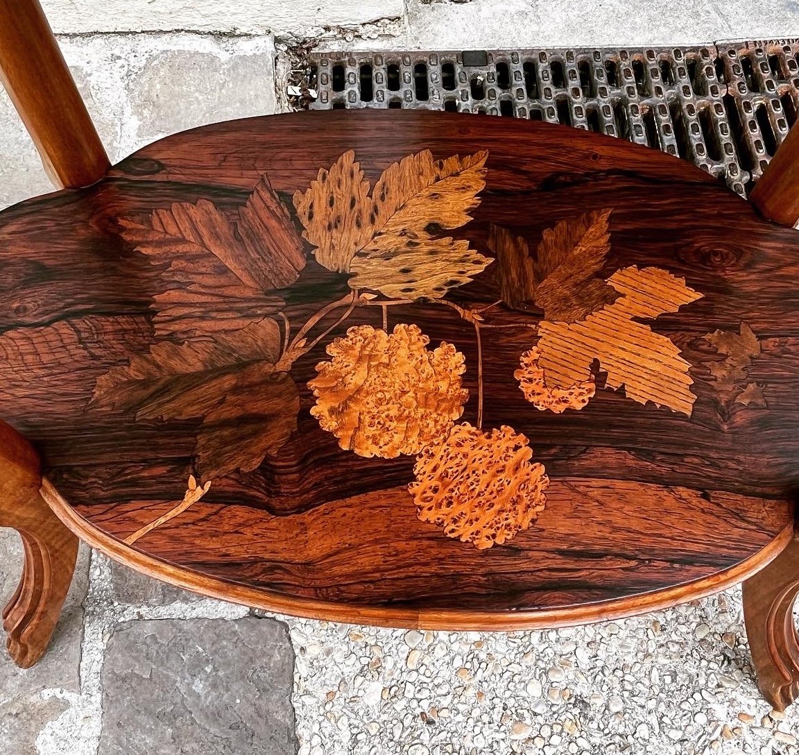 Table Guéridon Marqueterie émile Gallé Art Nouveau  1900-photo-3