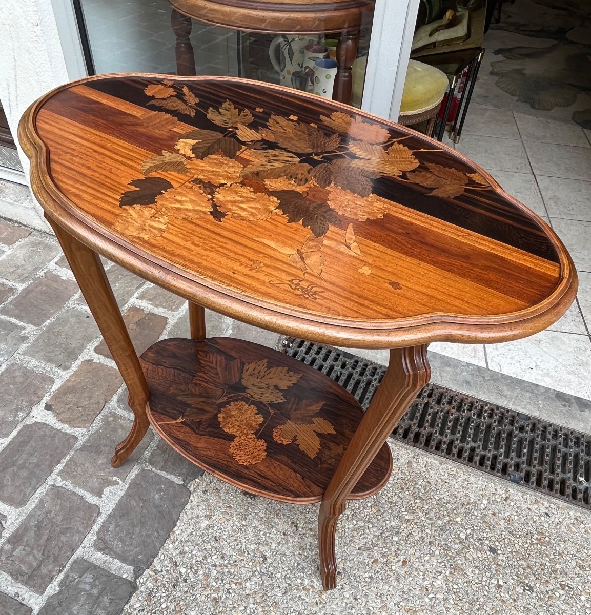 Table Guéridon Marqueterie émile Gallé Art Nouveau  1900