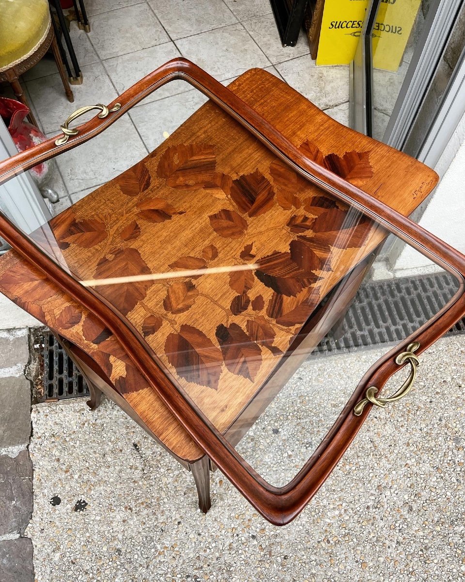 Louis Majorelle Art Nouveau Tea Table 1900 Hazelnut Mouse-photo-2