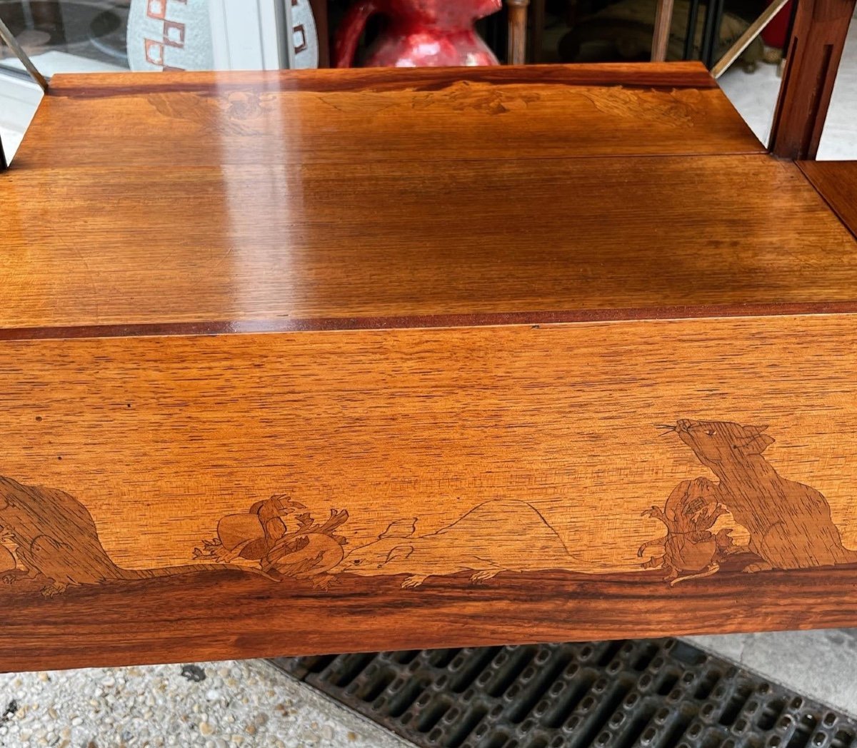 Louis Majorelle Art Nouveau Tea Table 1900 Hazelnut Mouse-photo-5