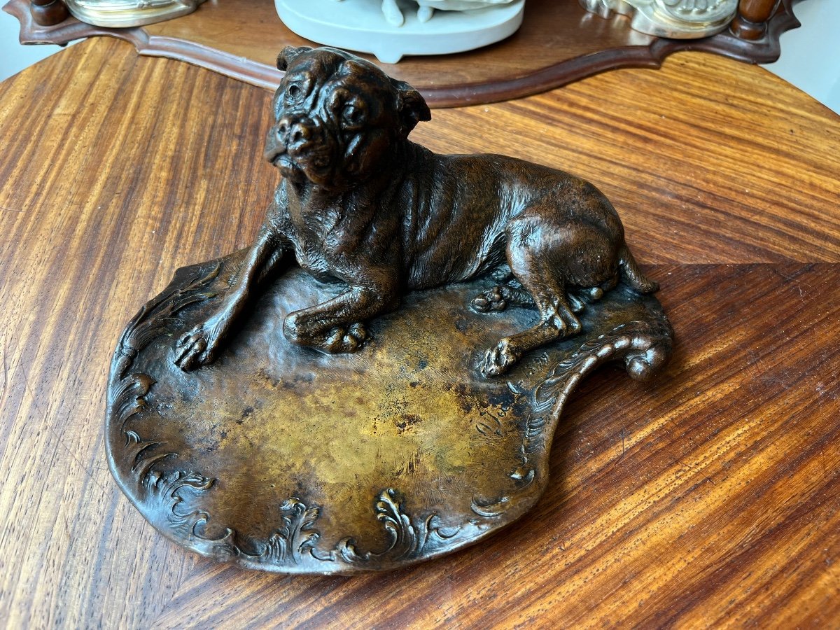 Vienna 1899 Bronze Empty Pocket Dog Signed Otto Jarl (1856/1915)-photo-3