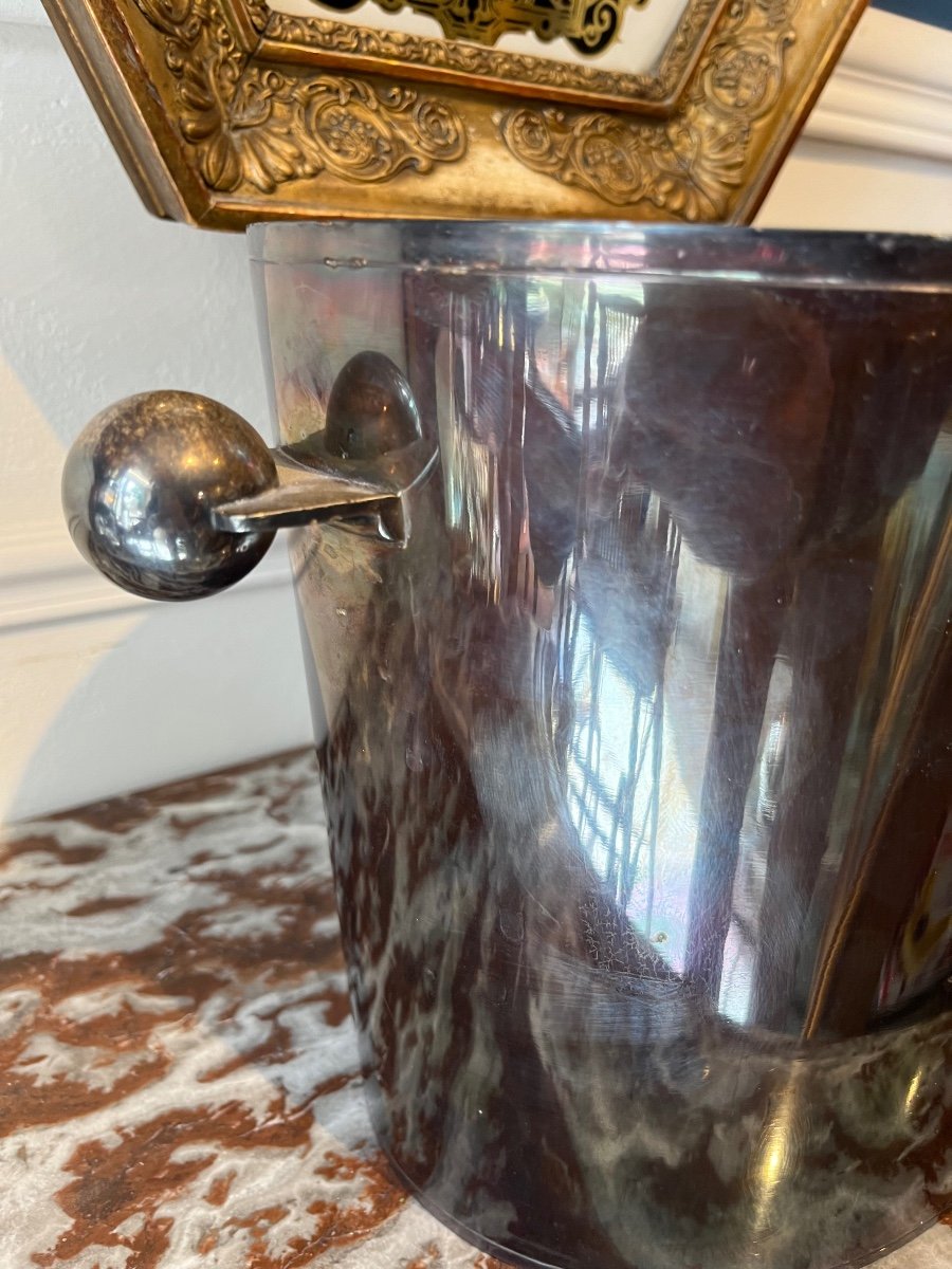 Luc Lanel (1893 - 1965) For Christofle Large Champagne Bucket Transat Model-photo-2