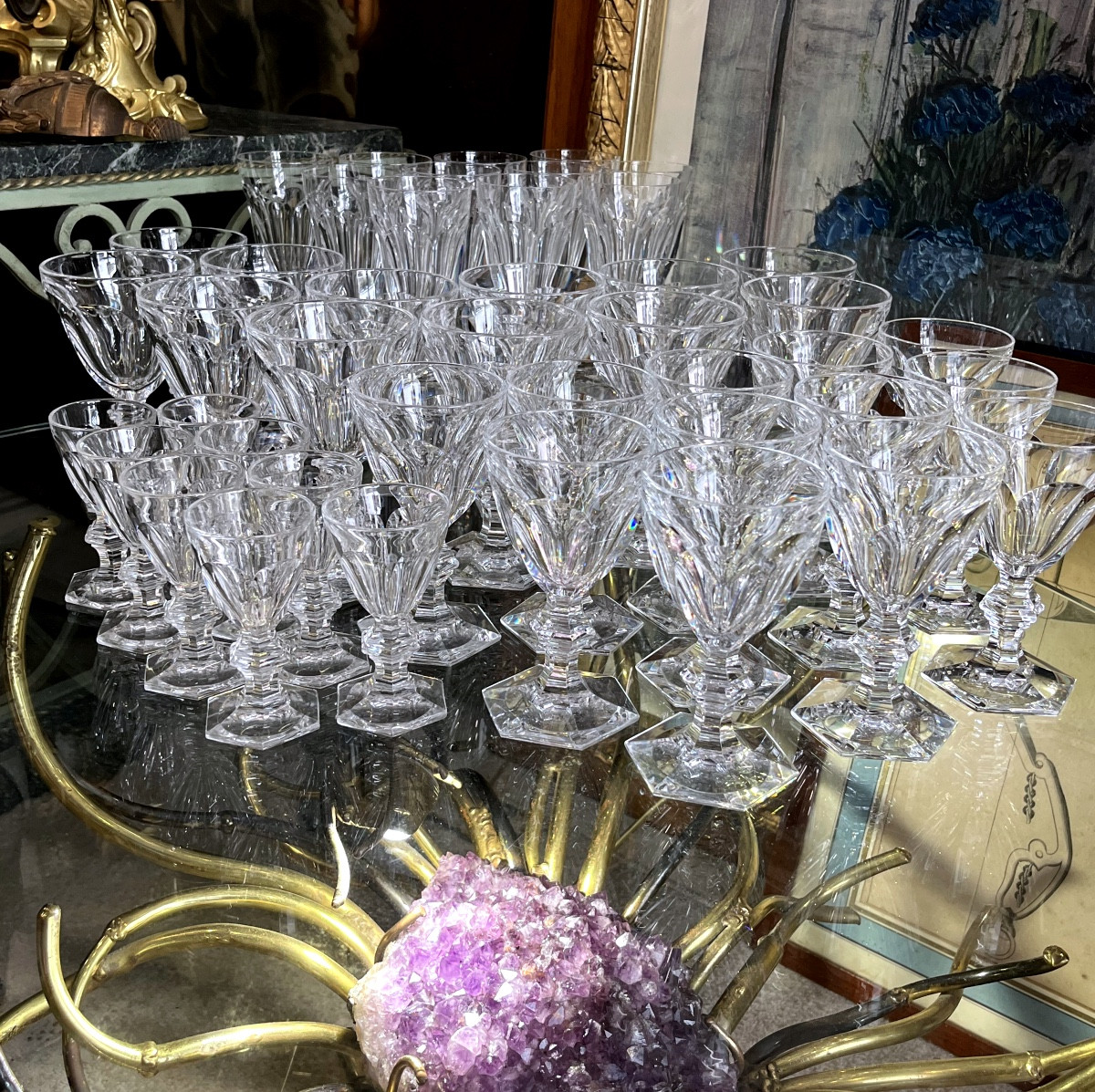 Baccarat 43 Pc Set Of 32 Glasses And 11 Flutes Harcourt 1841