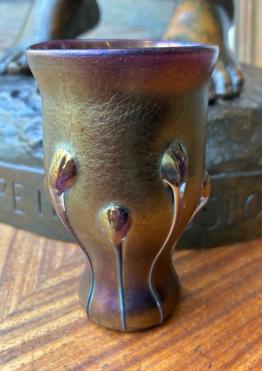 Petit Vase Louis Comfort TIFFANY New York Favrille glass 1900-photo-3