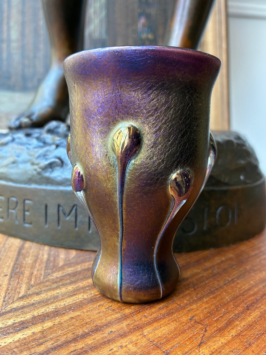 Petit Vase Louis Comfort TIFFANY New York Favrille glass 1900-photo-4