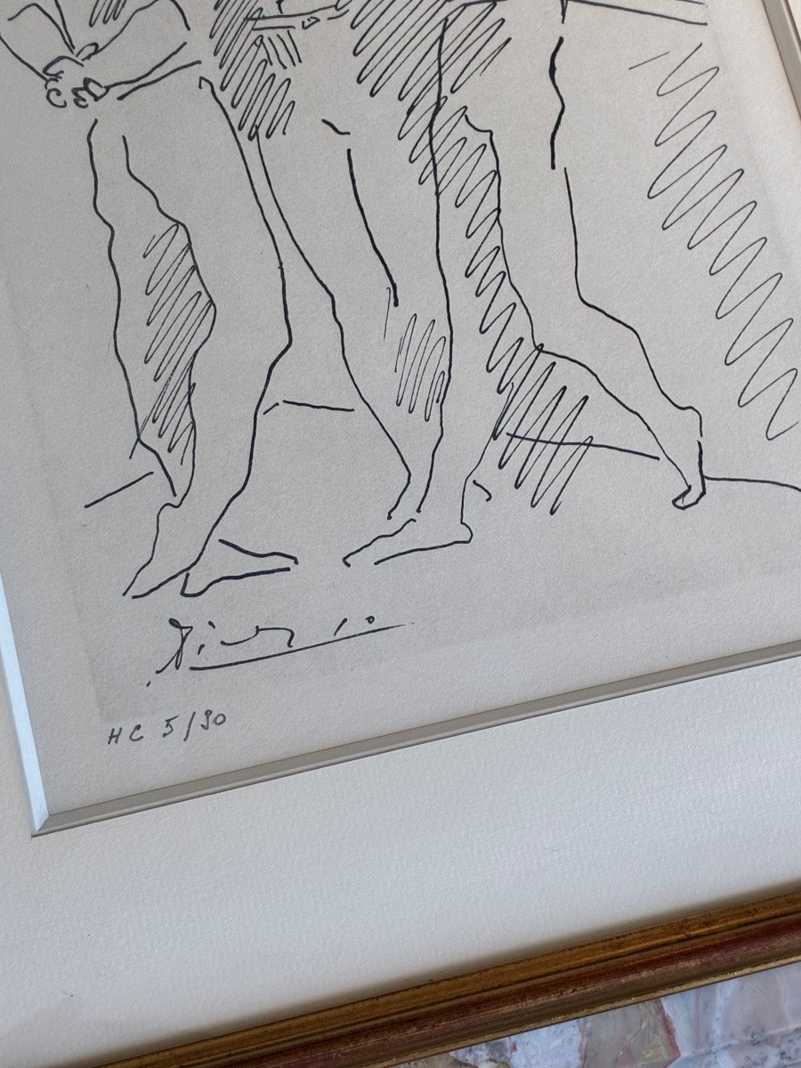 Pablo PICASSO (1881-1973) Les danseurs paire Eau forte numeroté HC 30ex.-photo-1