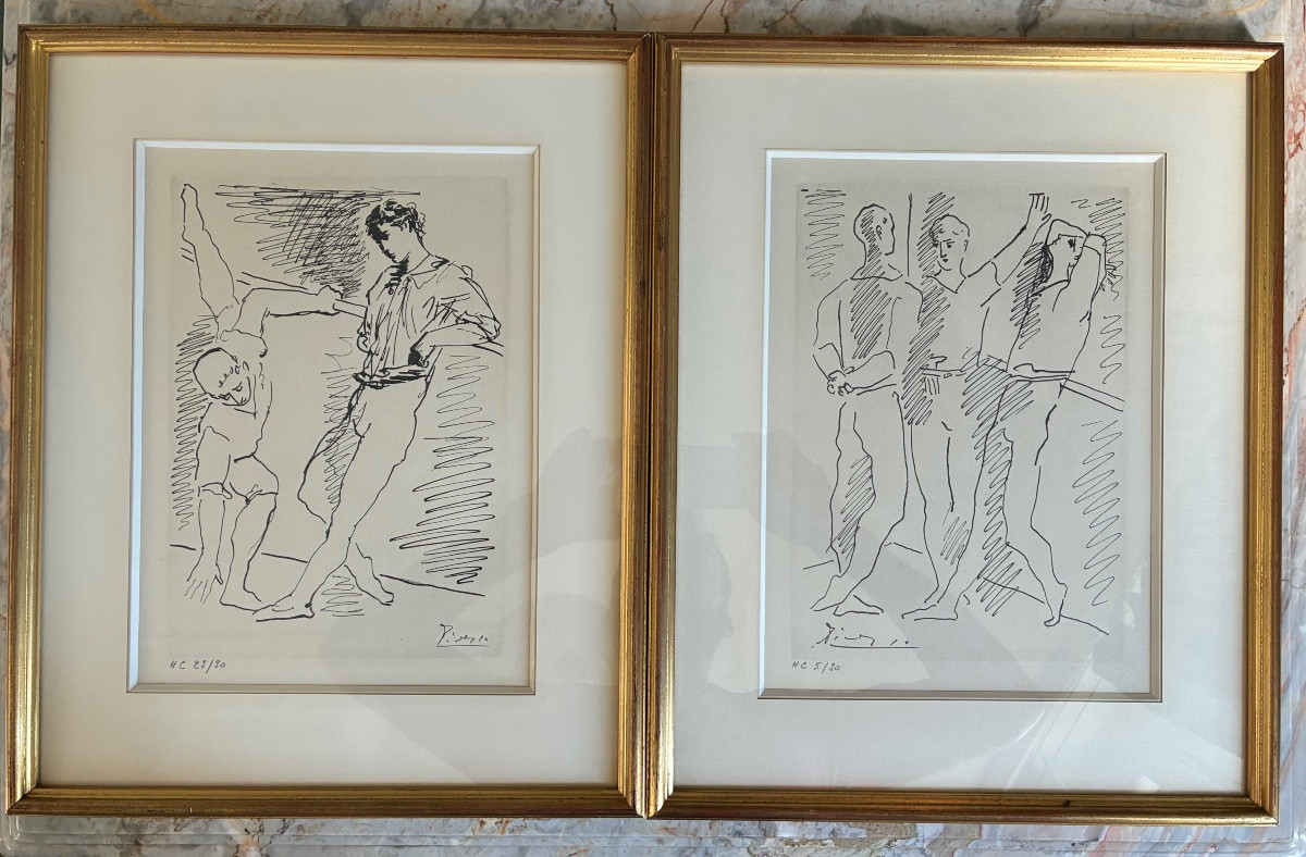Pablo PICASSO (1881-1973) Les danseurs paire Eau forte numeroté HC 30ex.
