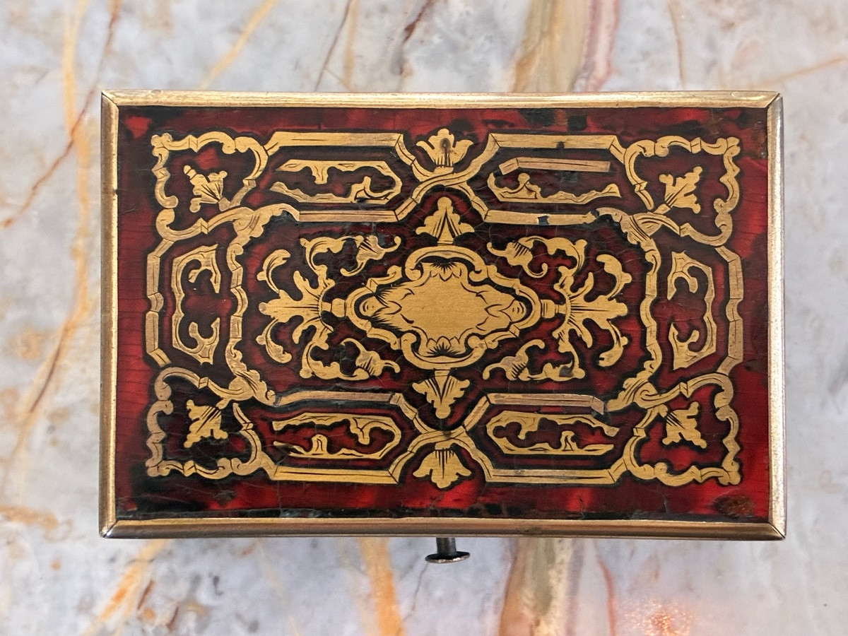 Small Napoleon III Boulle Marquetry Box, 19th Century-photo-4