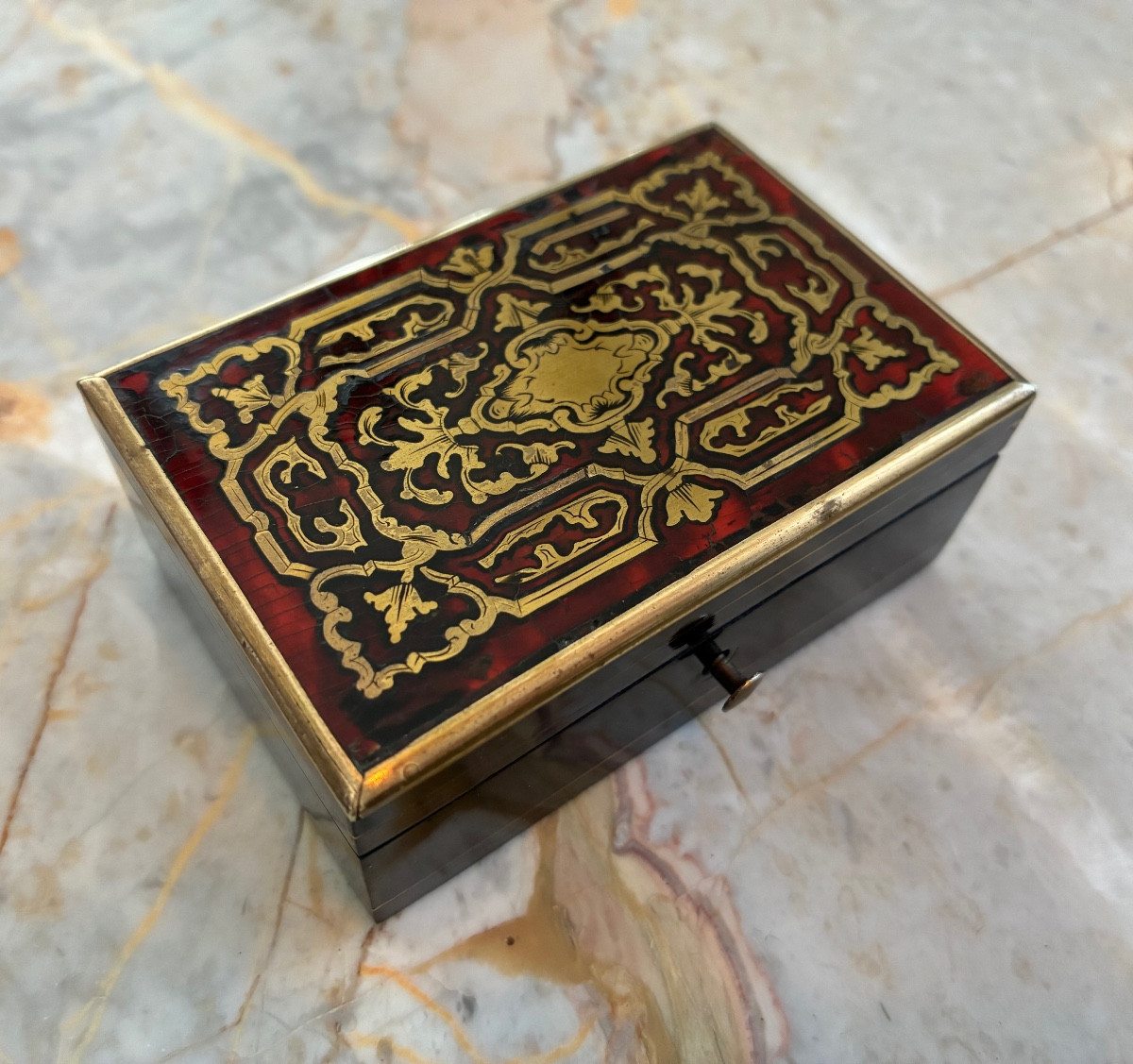 Small Napoleon III Boulle Marquetry Box, 19th Century
