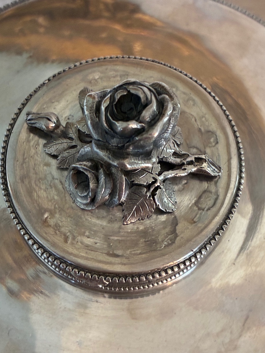 1st Empire Solid Silver Drageoir 1st Consulate Directory Rooster-photo-4