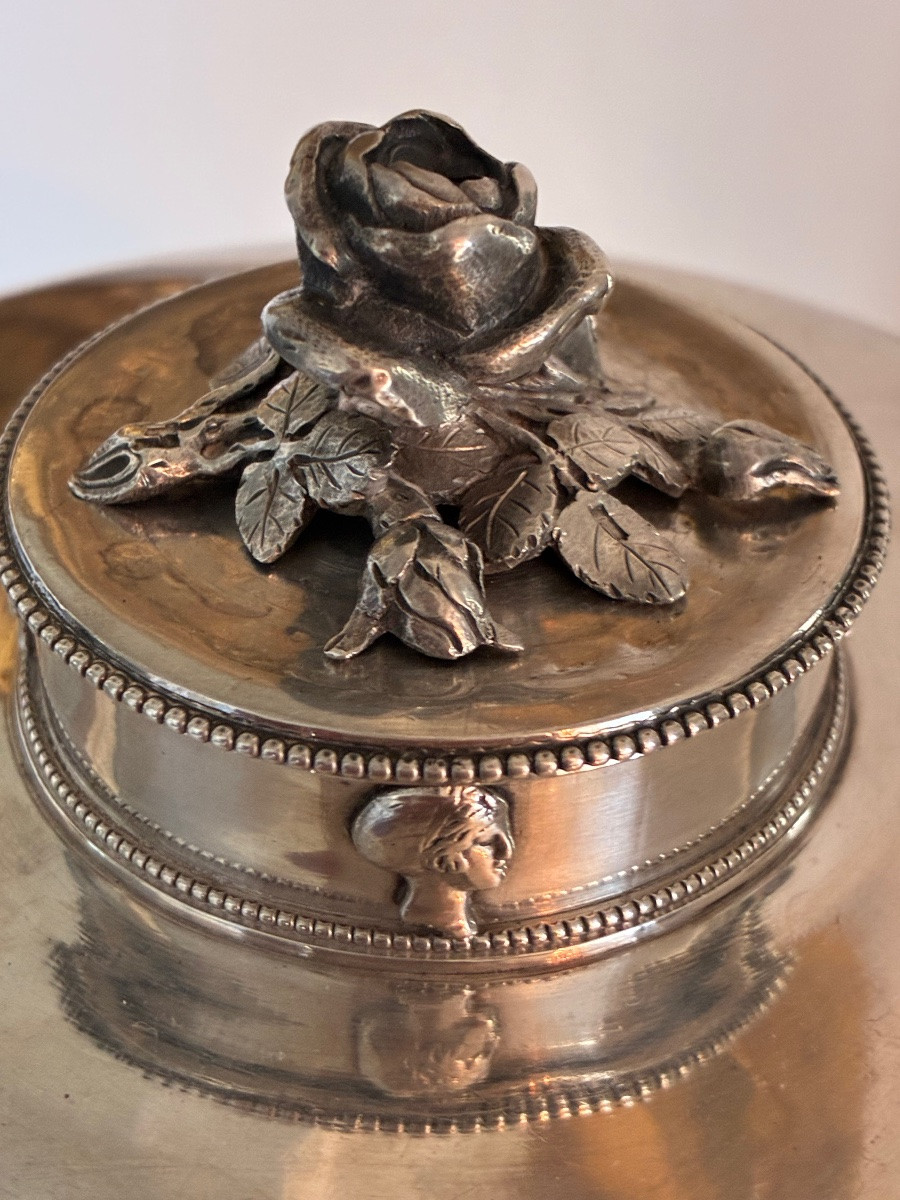 1st Empire Solid Silver Drageoir 1st Consulate Directory Rooster-photo-1