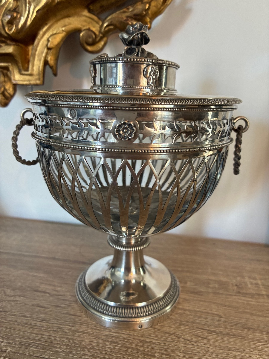 1st Empire Solid Silver Drageoir 1st Consulate Directory Rooster