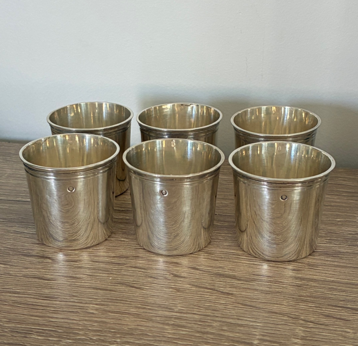 6 Empire 1st Rooster Sterling Silver Shot Glass Goblet 