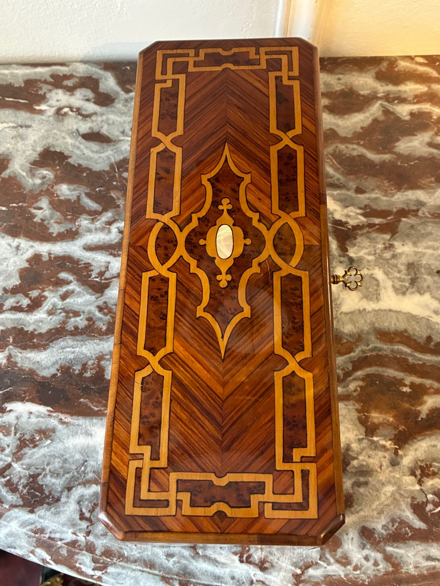 Napoleon III Glove Box In 19th Century Marquetry-photo-3