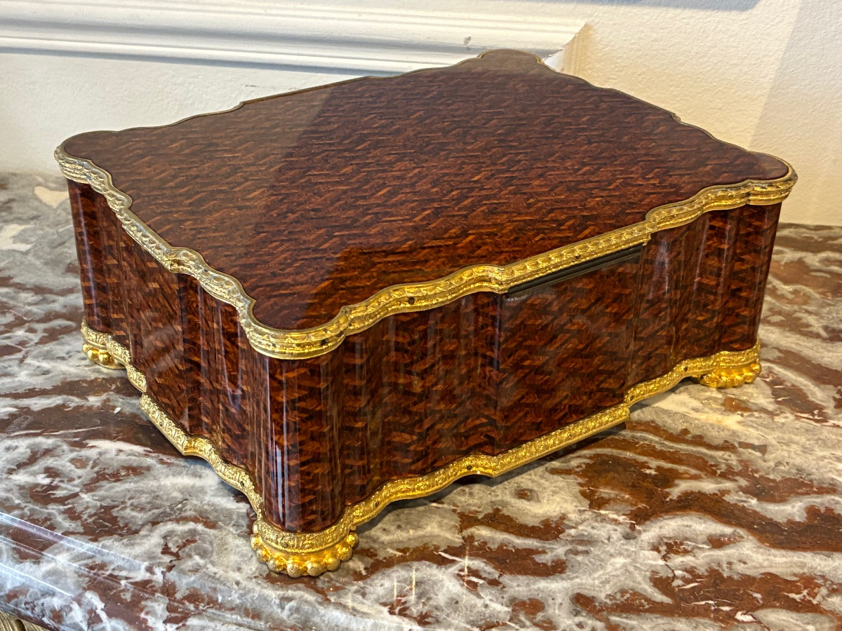 Large Nap III Marquetry Chocolate / Confectionery Box Signed Maison Boissier-photo-2