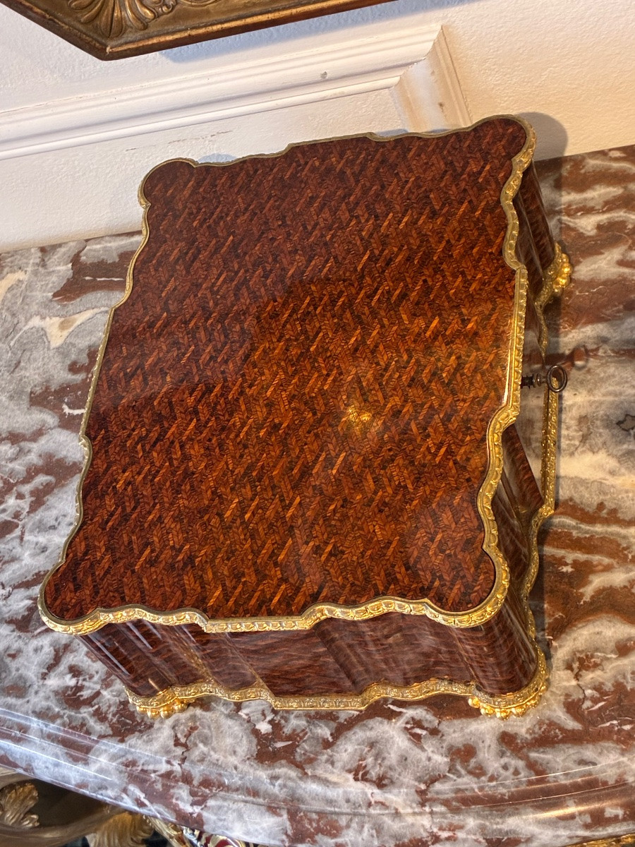 Large Nap III Marquetry Chocolate / Confectionery Box Signed Maison Boissier-photo-4