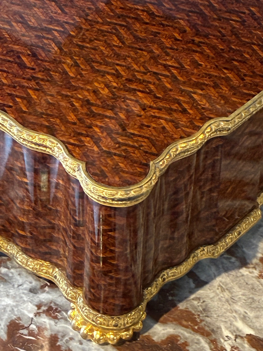 Large Nap III Marquetry Chocolate / Confectionery Box Signed Maison Boissier-photo-5