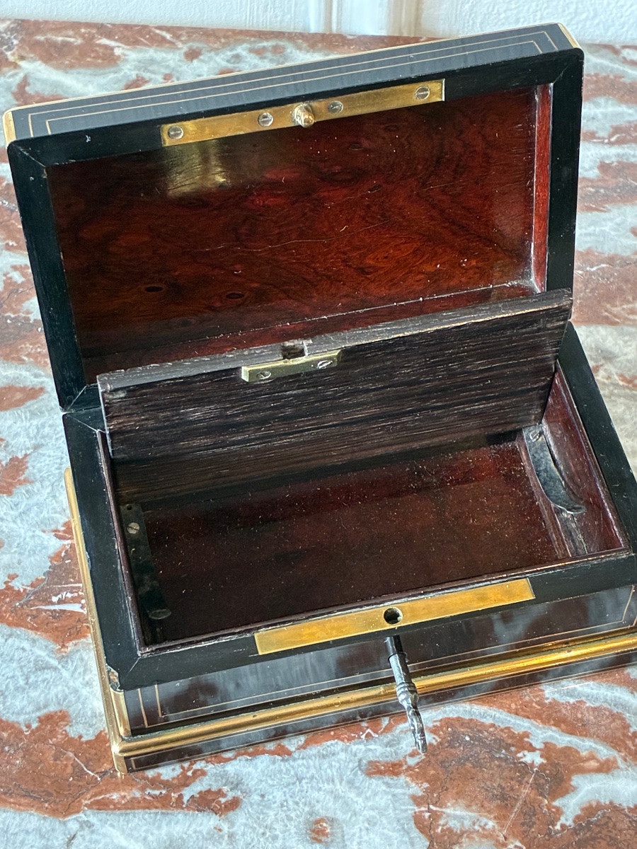 Petit coffret Napoléon III à compartiment secret XIXe -photo-1
