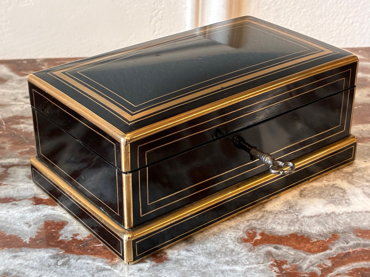 Petit coffret Napoléon III à compartiment secret XIXe 